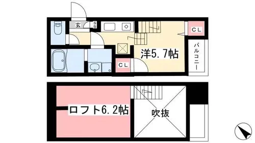 SQUARE千種【104号室】の間取り