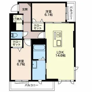 ロワール公文【2階】の間取り