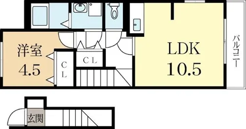 京都府城陽市水主北垣内【アパート】の間取り