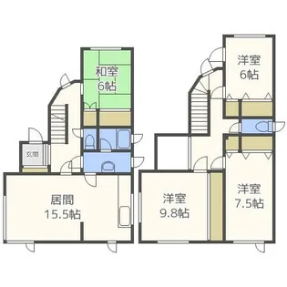 北海道札幌市北区北二十四条西13丁目【一戸建】の間取り
