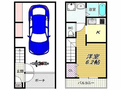 大阪府藤井寺市梅が園町【一戸建】の間取り
