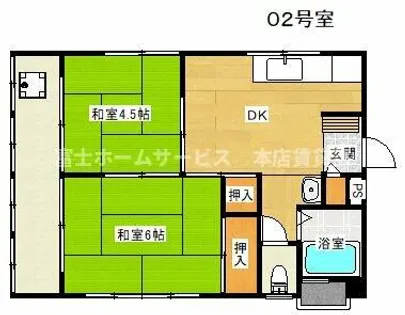 パークハイム長居【102号室】の間取り
