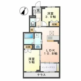 ディモーラ山崎【1階】の間取り