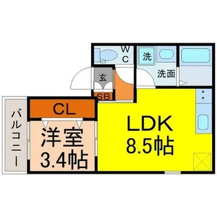 FSネコテラス【2階】の間取り