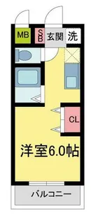 ユニテソリステ津門川【119号室】の間取り