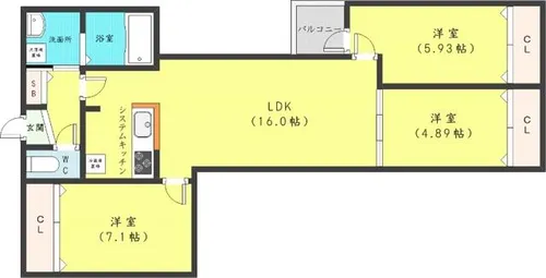 City Premier北6条【3階】の間取り