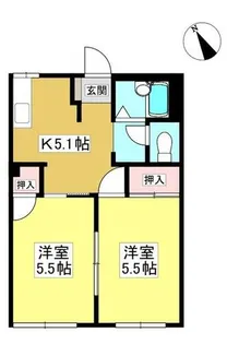 ジュネスハウス【202号室】の間取り