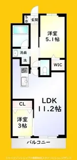 コンダクトレジデンスJONO【2階】の間取り