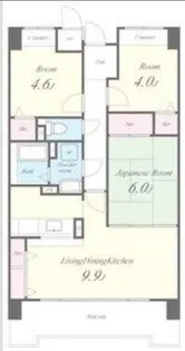 平野元町日興マンション【6階】の間取り