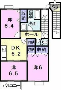 オーブリー高山B【2階】の間取り