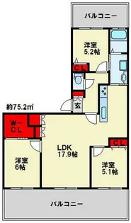 福岡県北九州市小倉北区金田2丁目【マンション】の間取り