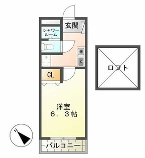 アミティエ山手【1階】の間取り