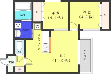 カサ ヴェルデ宮の森【1階】の間取り
