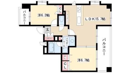 プレサンス東別院リバーシア【0902号室】の間取り