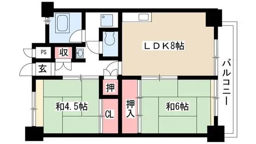 マンションフリーベル【411号室】の間取り