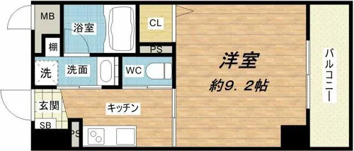 1Kの間取り画像