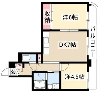 ウイステリア堀田【7階】の間取り