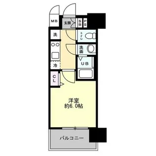 プレサンス四天王寺前夕陽ヶ丘 凛宮【6階】の間取り