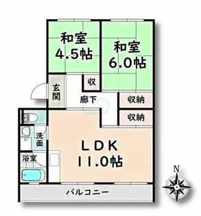 愛知県名古屋市緑区松が根台【マンション】の間取り