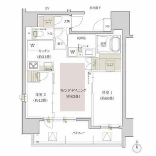 ローレルアイ名古屋大須【2階】の間取り