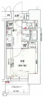 プレサンス難波幸町【5階】の間取り