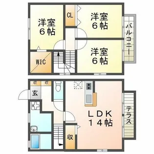 松山タウンハウス C棟【02号室】の間取り