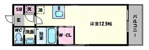 エグゼ難波東【5階】の間取り