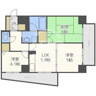 第一玉造マンション【9階】の間取り