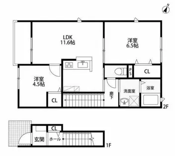エルメゾン片野【2階】の間取り