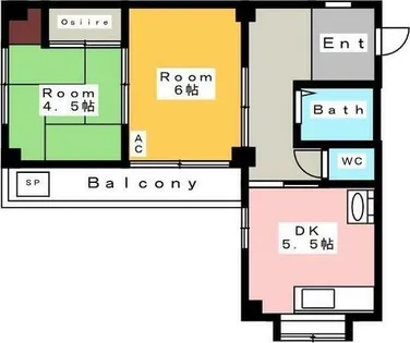 フジメゾン・西尾【302号室】の間取り