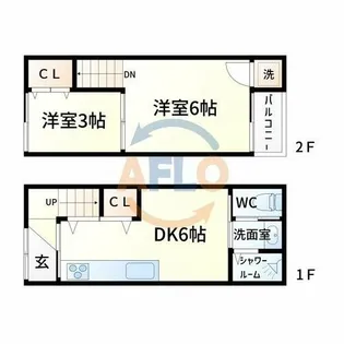 港区夕凪1丁目テラスハウス【1階】の間取り