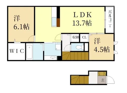 グランディール【2階】の間取り