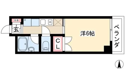 三恵ハイツ【6階】の間取り