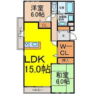 セントラル上社【1階】の間取り