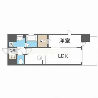 Quintet NAMBA(旧 レジュールアッシュNAMBA)【415号室】の間取り