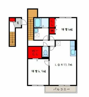 アドミラブール五条の宮壱番館【2階】の間取り