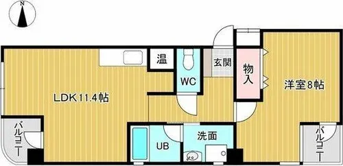 サンローズ八幡【403号室】の間取り