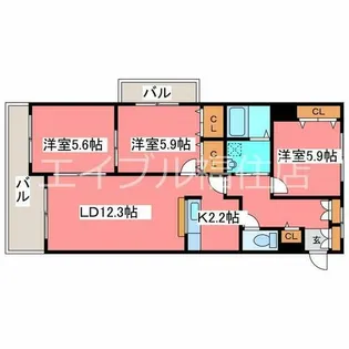 ラフォーレパークヒル【3階】の間取り
