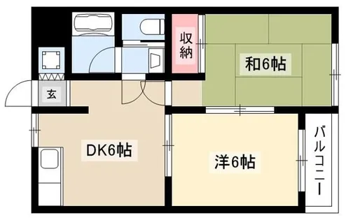 グリーンハウススズキ A棟【201号室】の間取り