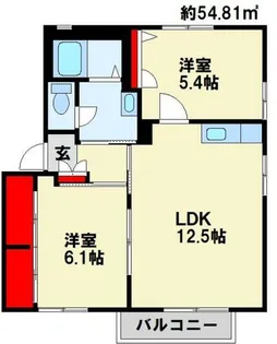 ディアスウエスト B棟【1階】の間取り