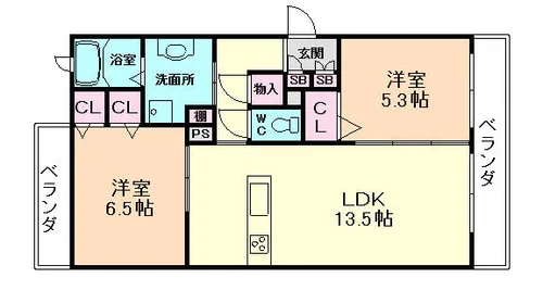 大阪府大阪市淀川区三津屋南1丁目【マンション】の間取り