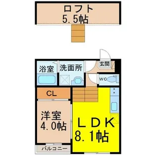 クレインハイツ本陣【1階】の間取り