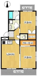 福岡県福岡市早良区西新2丁目【マンション】の間取り