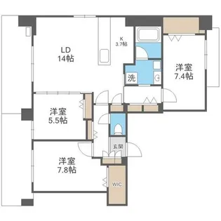 ジラフ大通西15プレミア【11階】の間取り