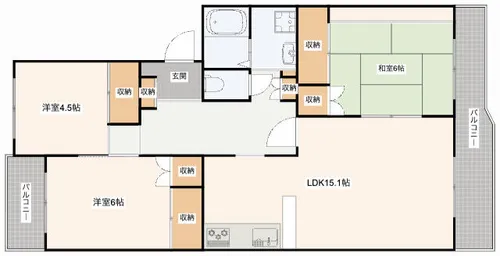 ECLARGE A棟【1階】の間取り