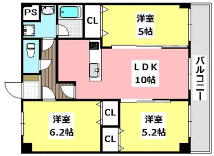 プロスパー正雀本町【6階】の間取り