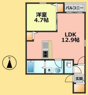 クラージュ龍ノ口【103号室】の間取り