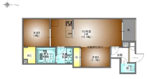 REGALEST桜山【1階】の間取り