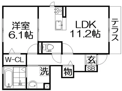 アシェル星田【1階】の間取り