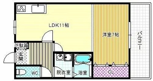 アーベイン白鳥【3階】の間取り